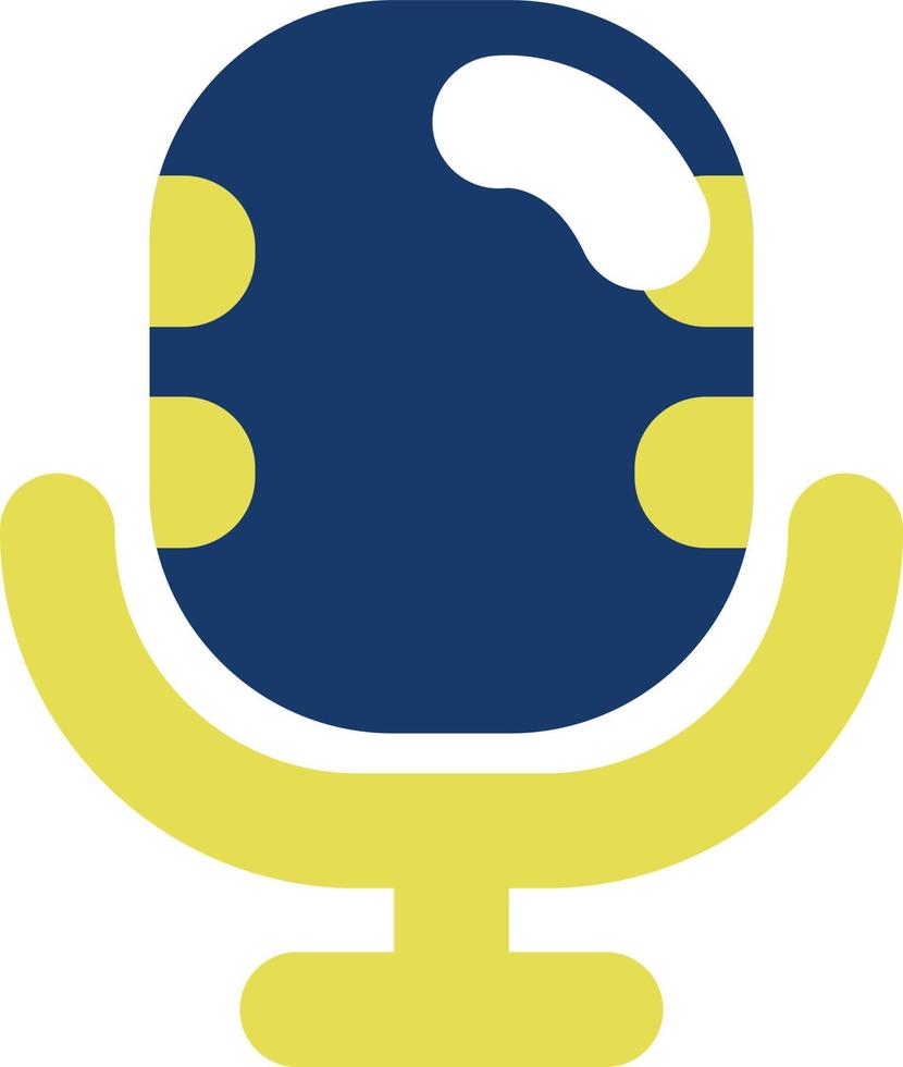 News broadcast microphone, illustration, vector on a white background.