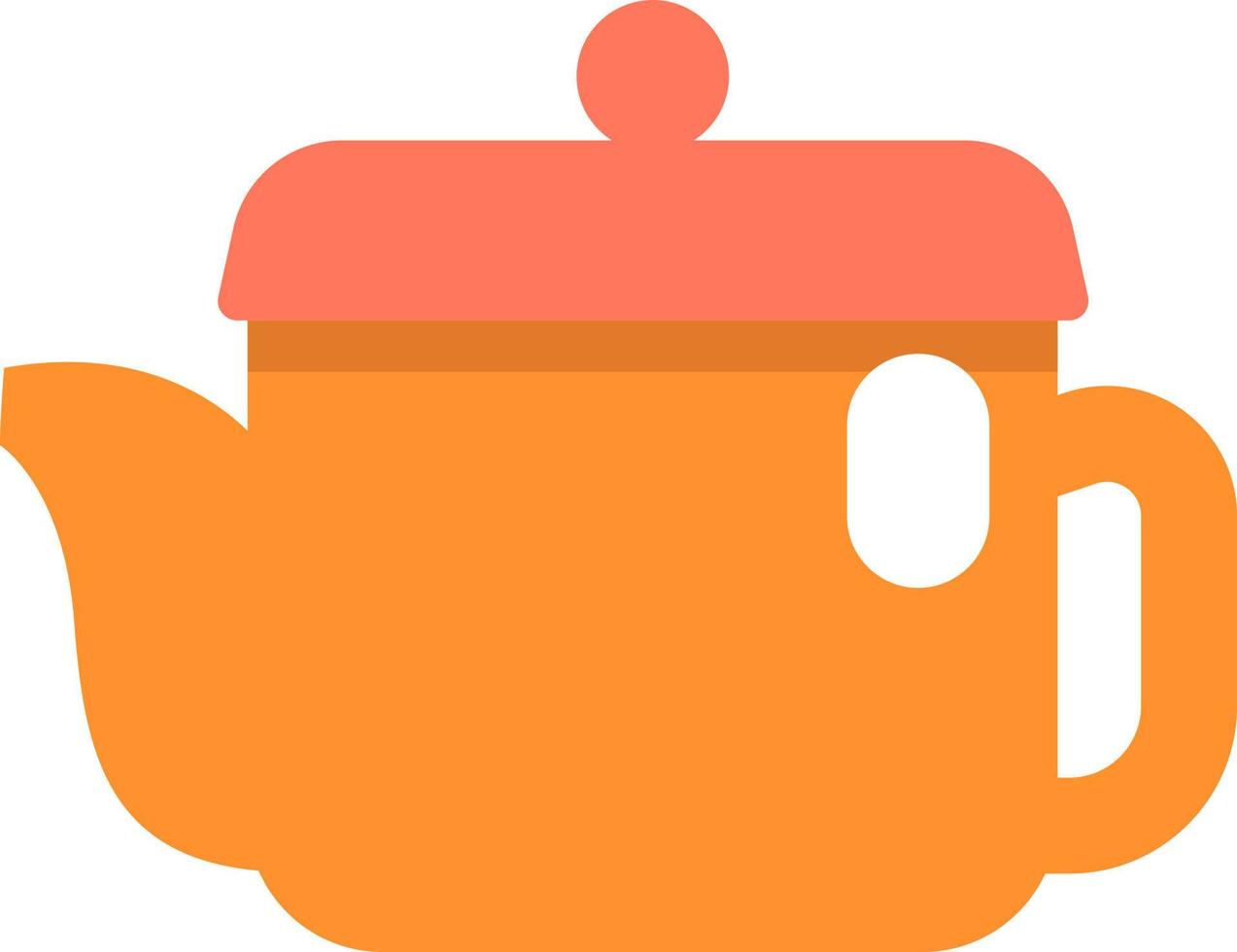 Teapot with red lid, illustration, vector on a white background.