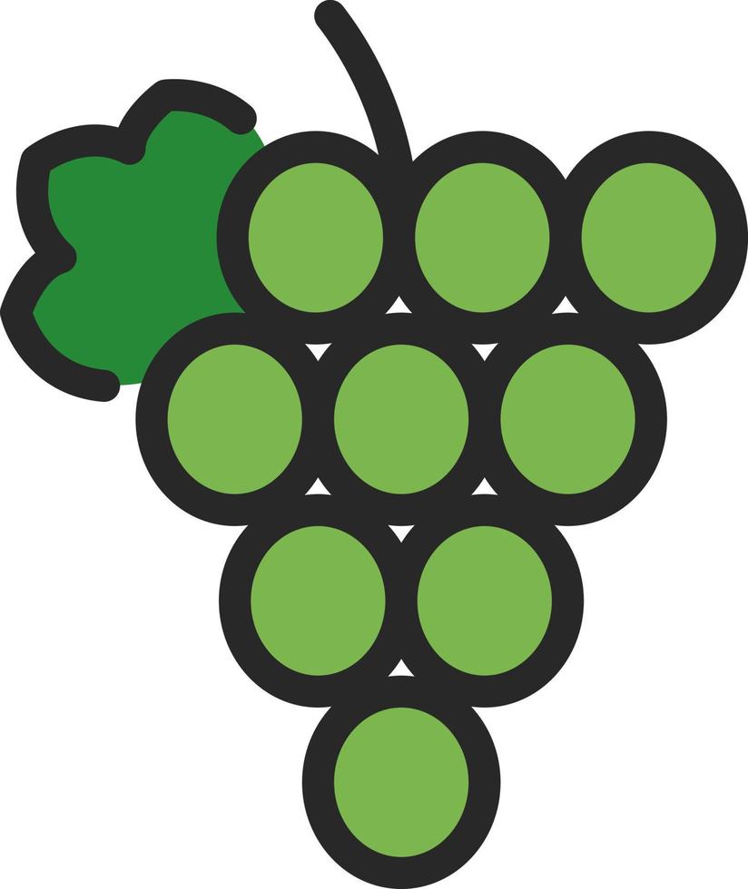 uvas verdes, ilustración, sobre un fondo blanco. vector