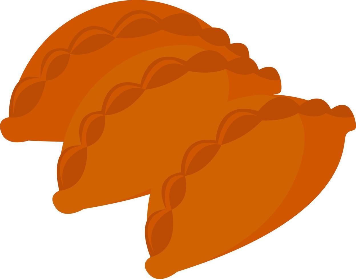 Pies with potatoes, illustration, vector on white background.