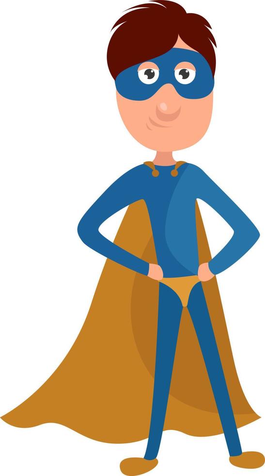 Young superhero, illustration, vector on a white background.