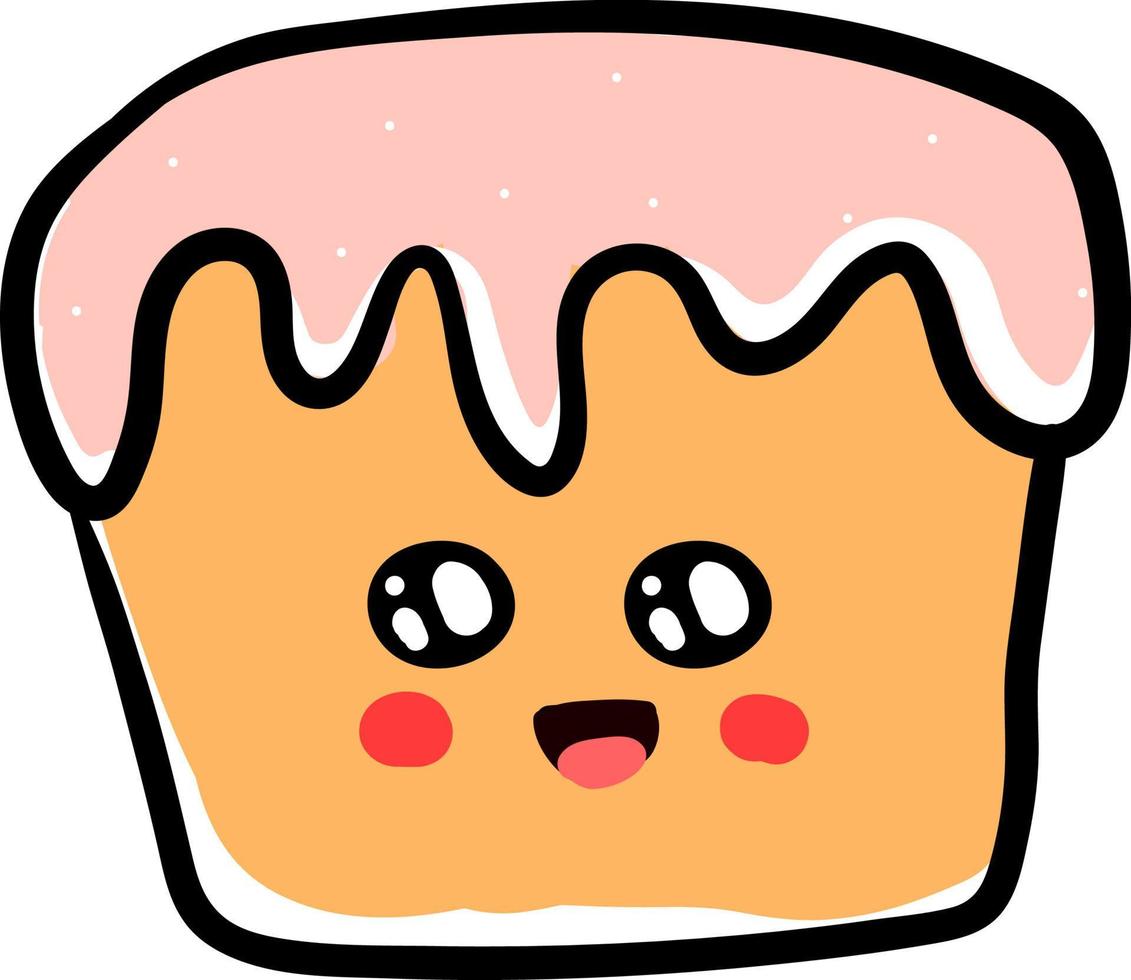 Cute little cake, illustration, vector on white background.