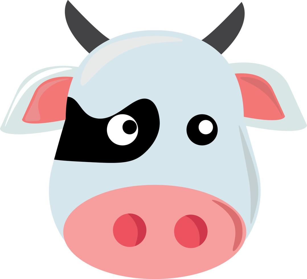 Sad cow, illustration, vector on white background.