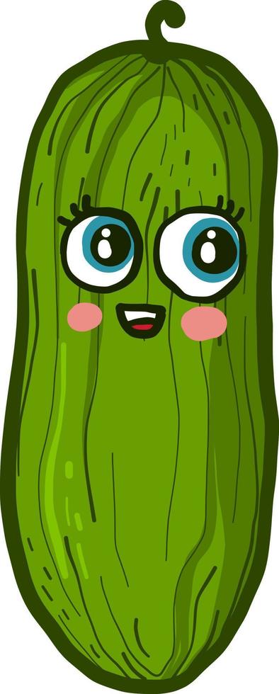 Cute cucumber ,illustration,vector on white background vector