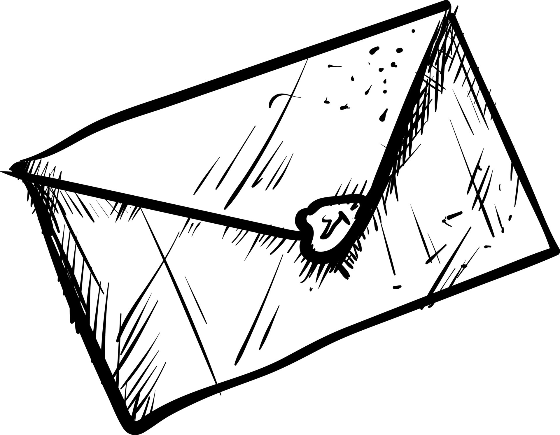 Envelope drawing, illustration, vector on white background. 13739185