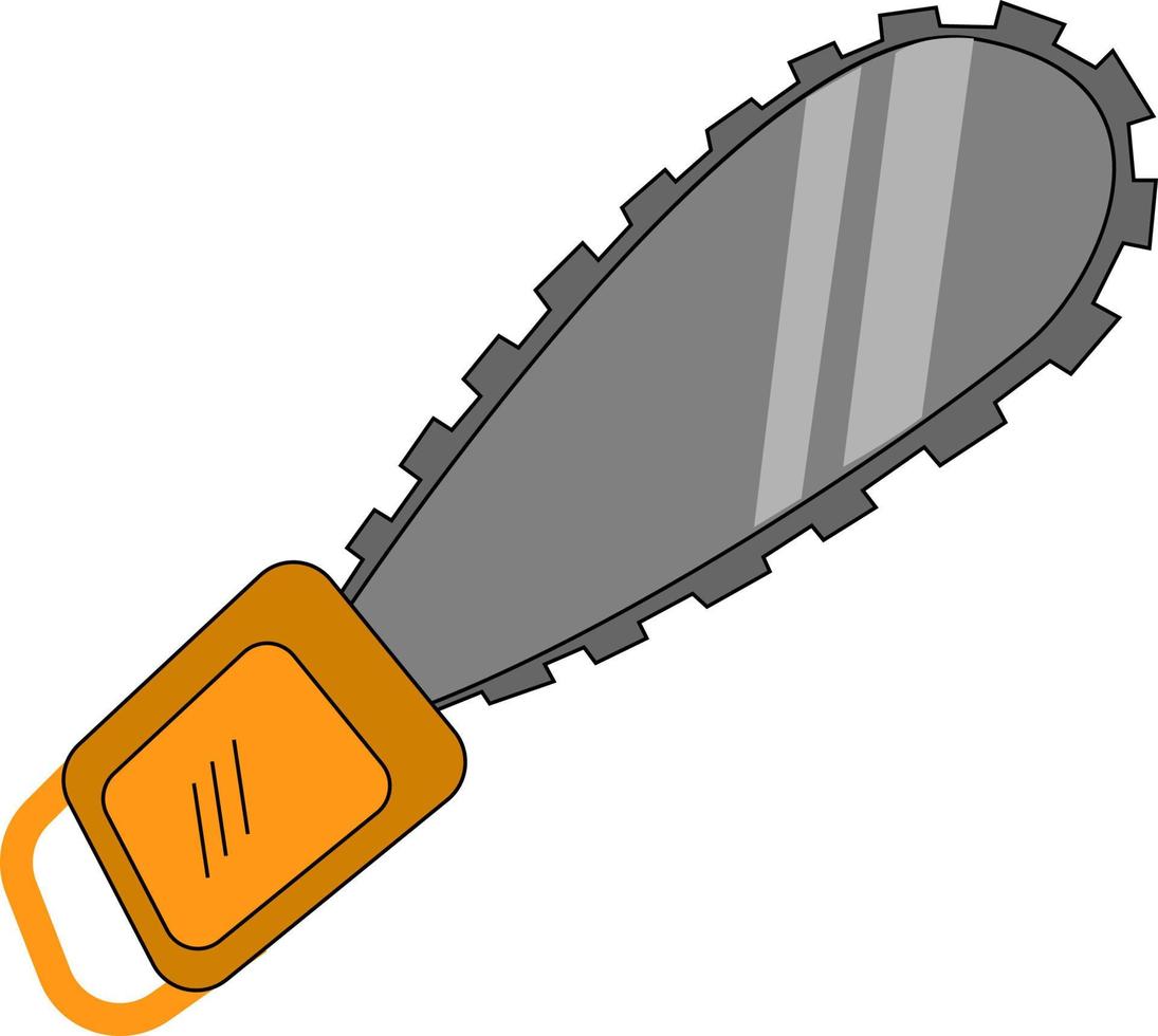Sharp motor chainsaw, illustration, vector on white background.
