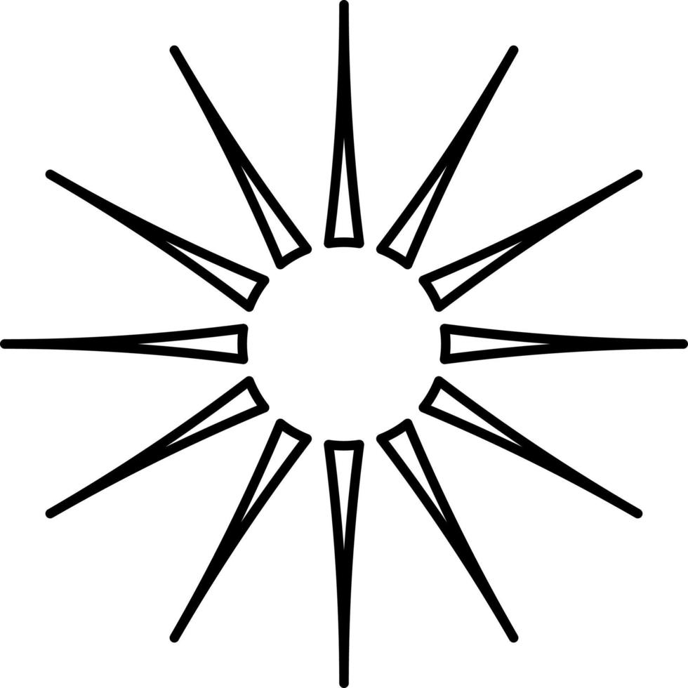 Sun with sun rays, illustration, vector on white background.