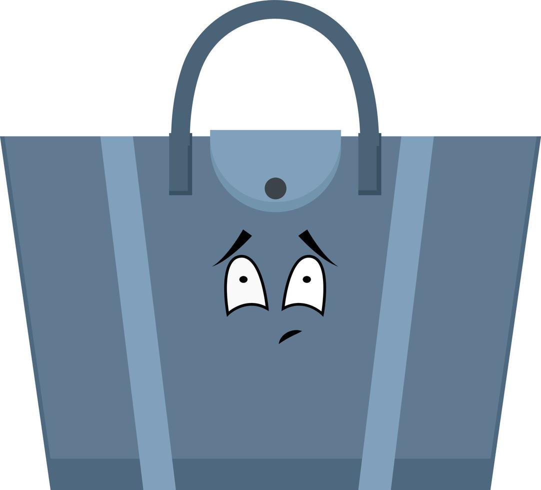Blue bag, illustration, vector on white background.