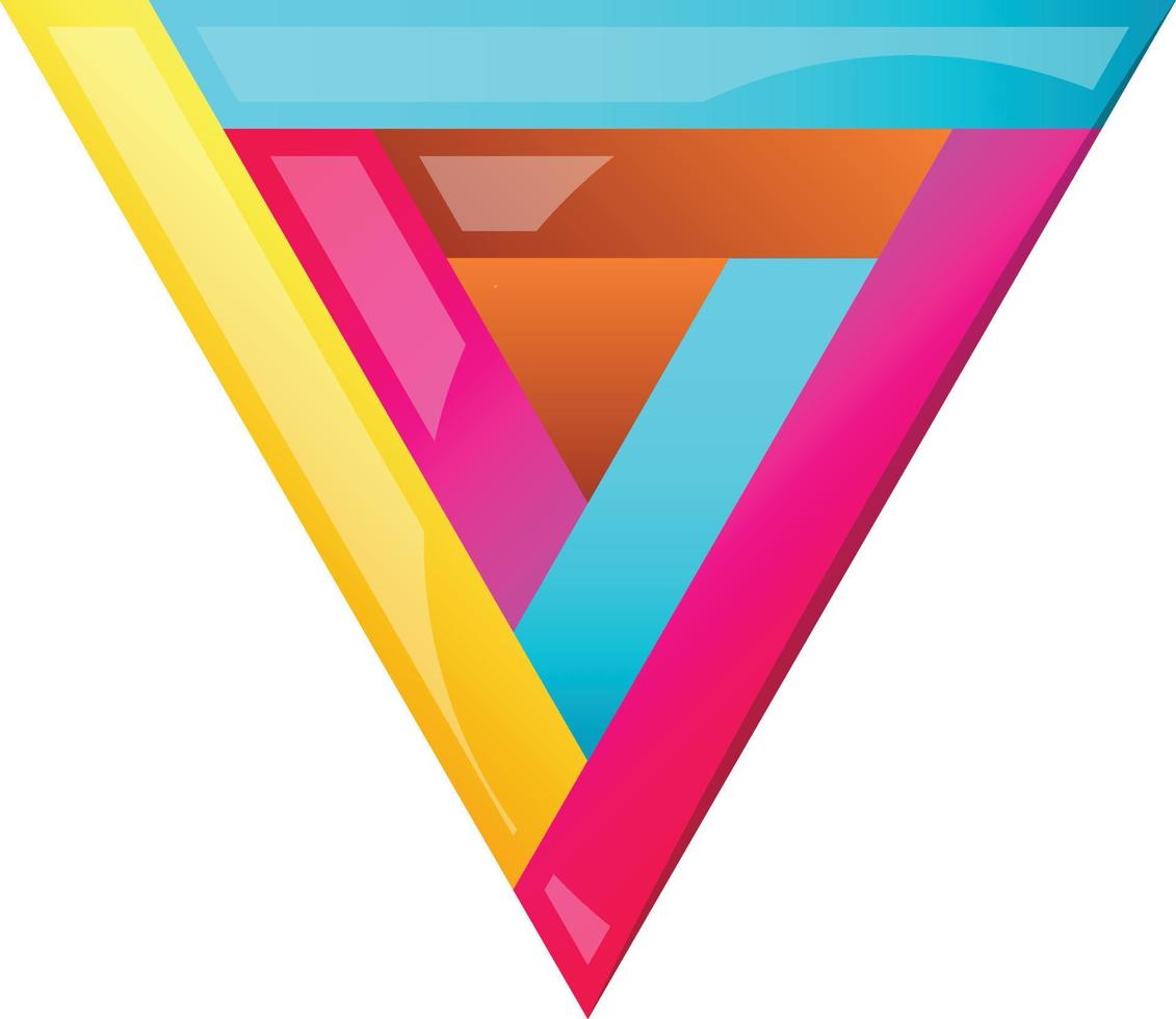 Abstract triangle logo in trendy and minimal style vector