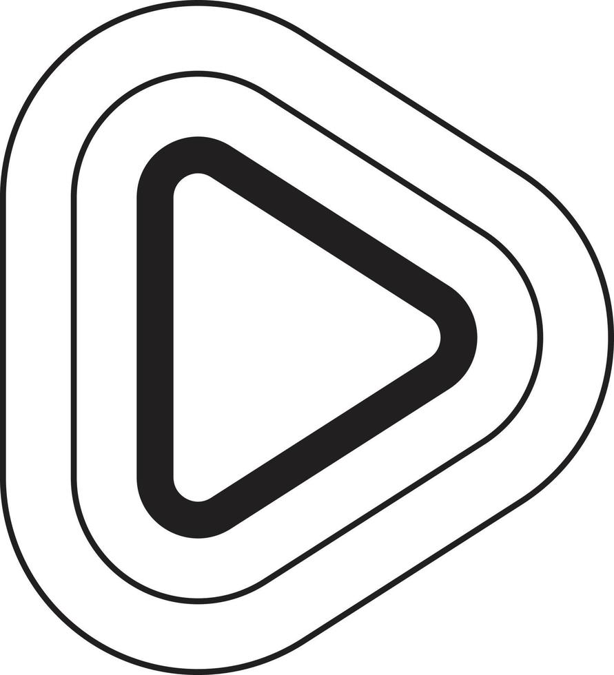Abstract play button logo illustration in trendy and minimal style vector