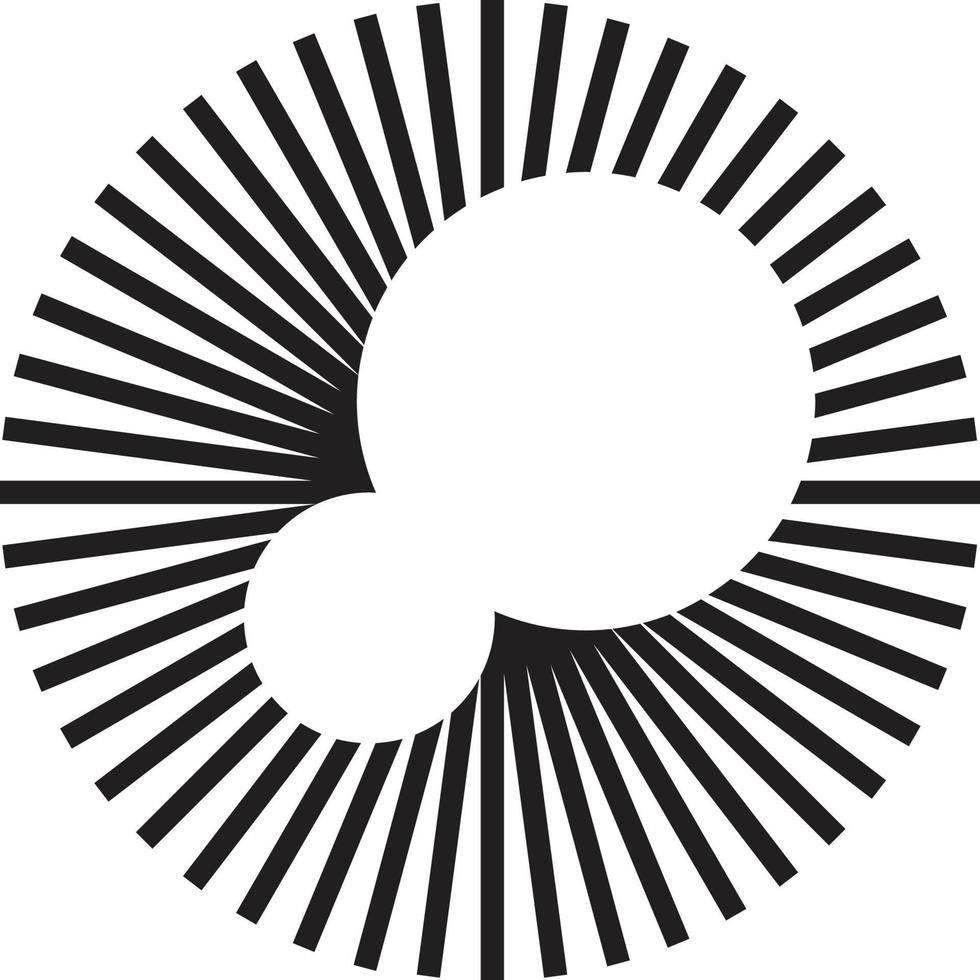 ilustración abstracta del logotipo de círculo y rayos en un estilo moderno y minimalista vector