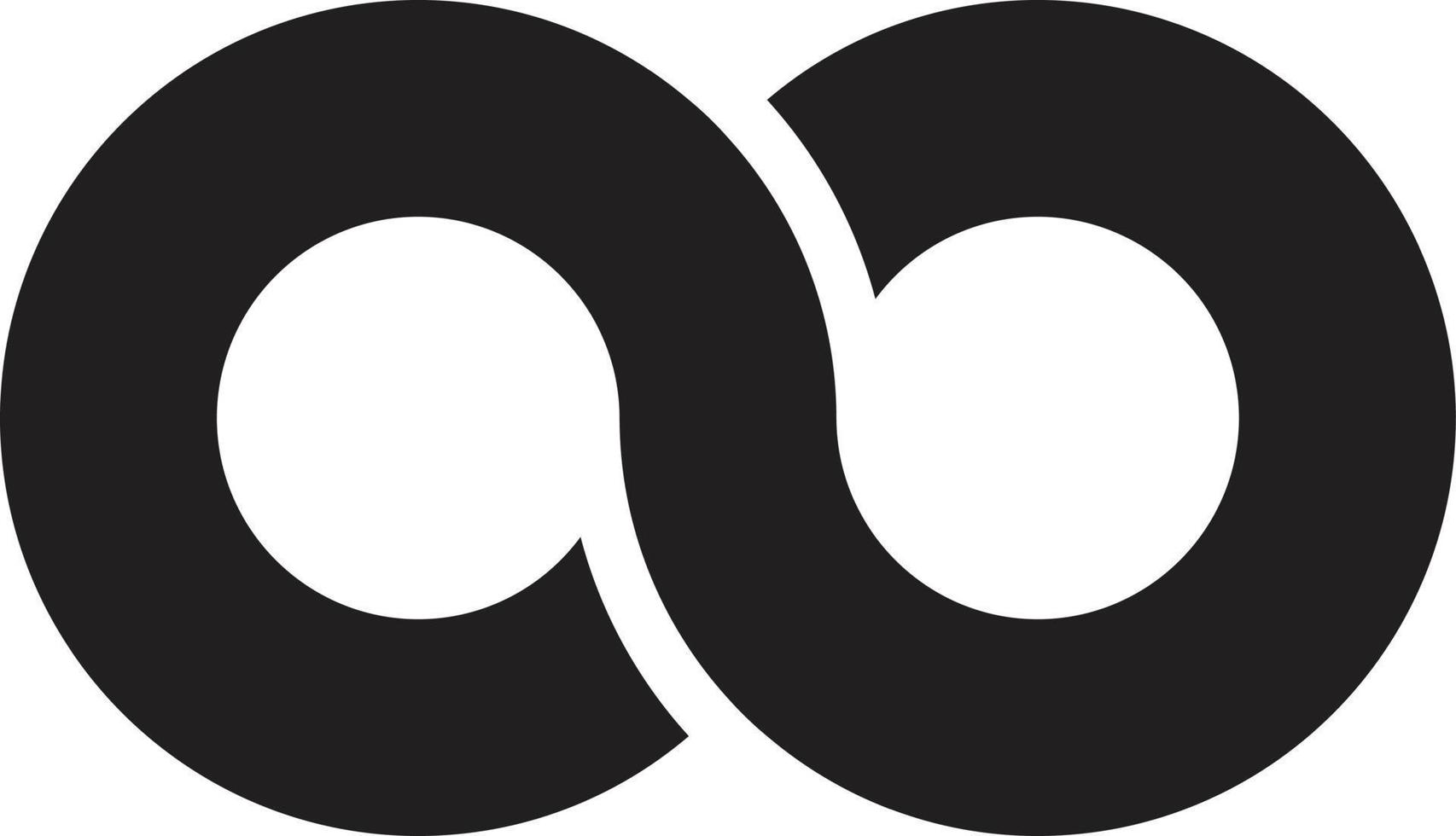 Abstract crossed circle logo illustration in trendy and minimal style vector