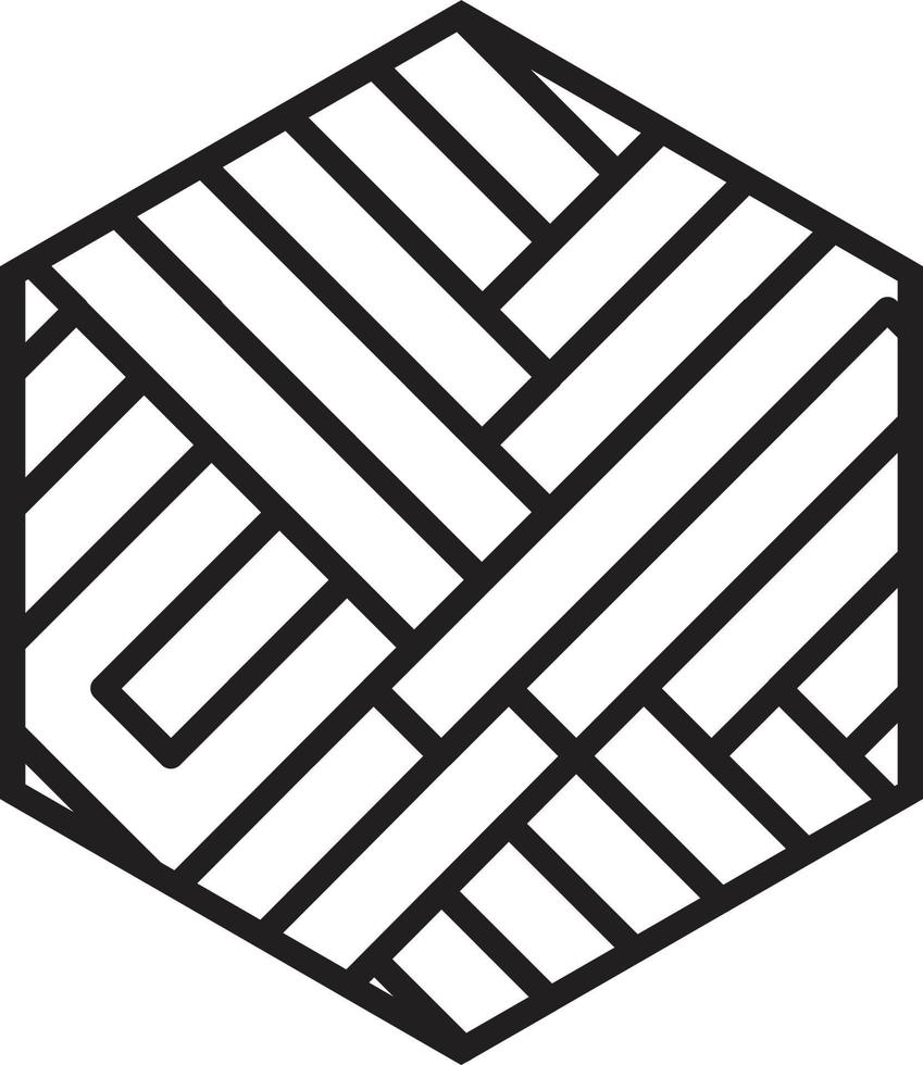 Abstract hexagon line logo illustration in trendy and minimal style vector