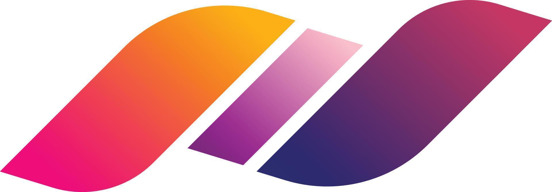 Abstract three lines logo illustration in trendy and minimal style vector