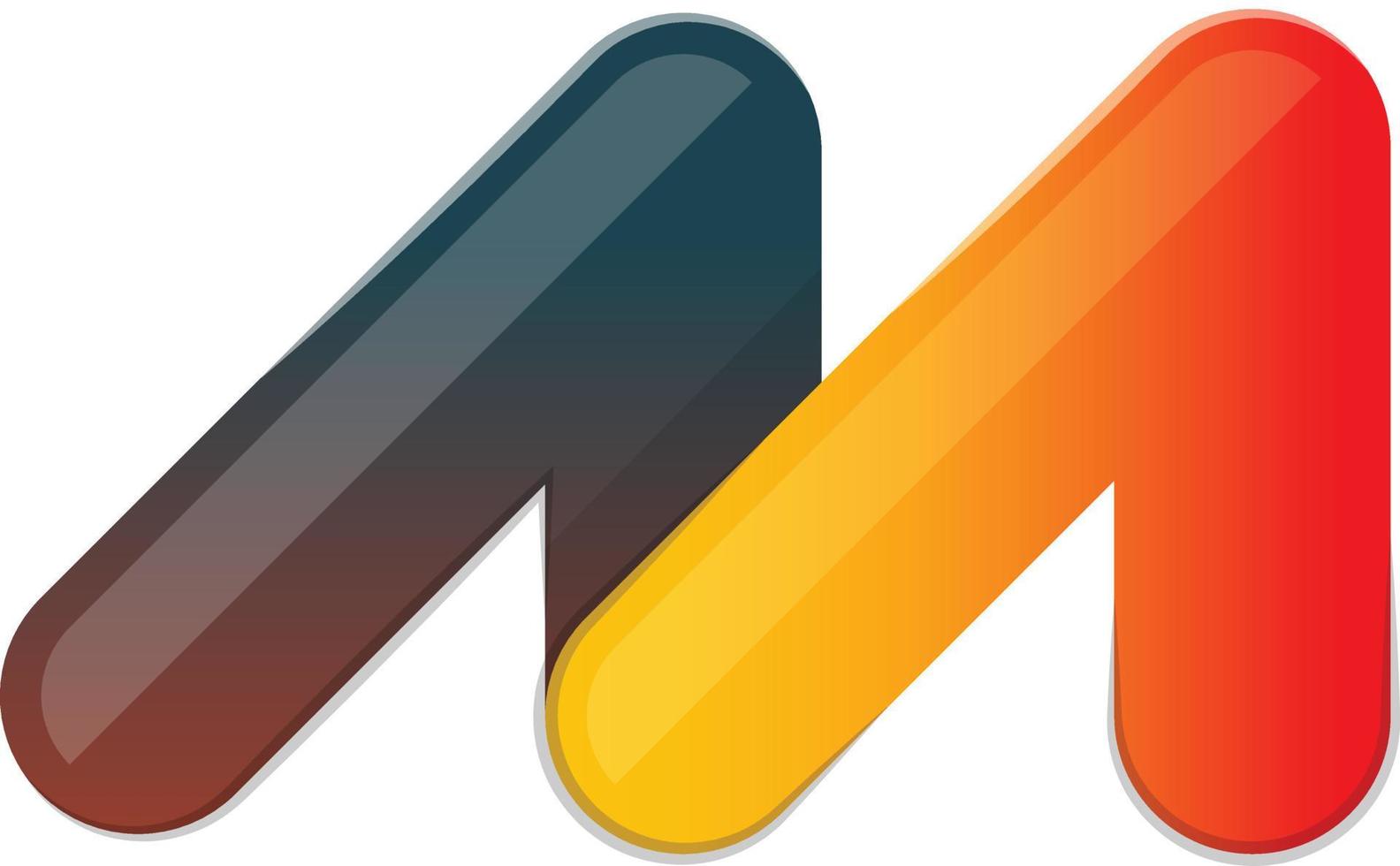ilustración abstracta del logotipo de la letra m en un estilo moderno y minimalista vector