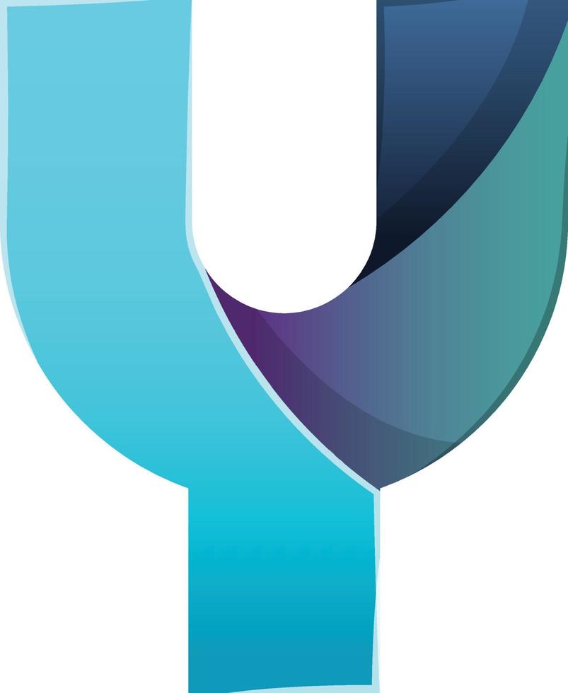 Abstract letter Y logo illustration in trendy and minimal style vector
