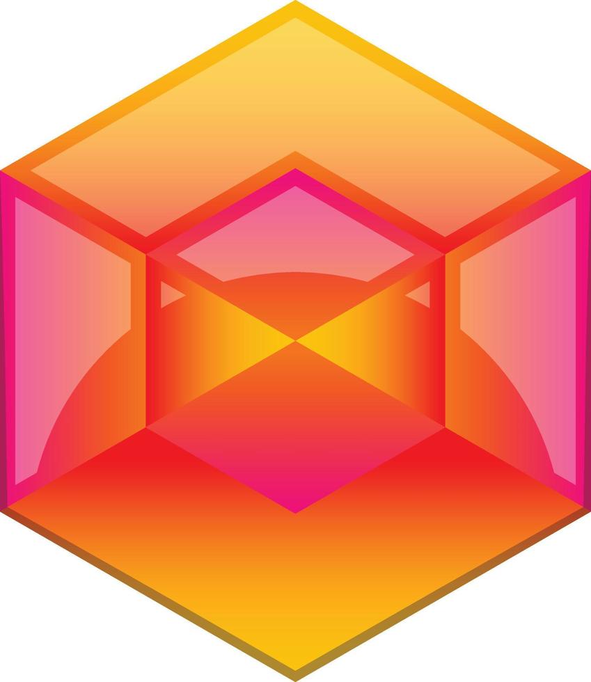 Abstract hexagon logo illustration in trendy and minimal style vector