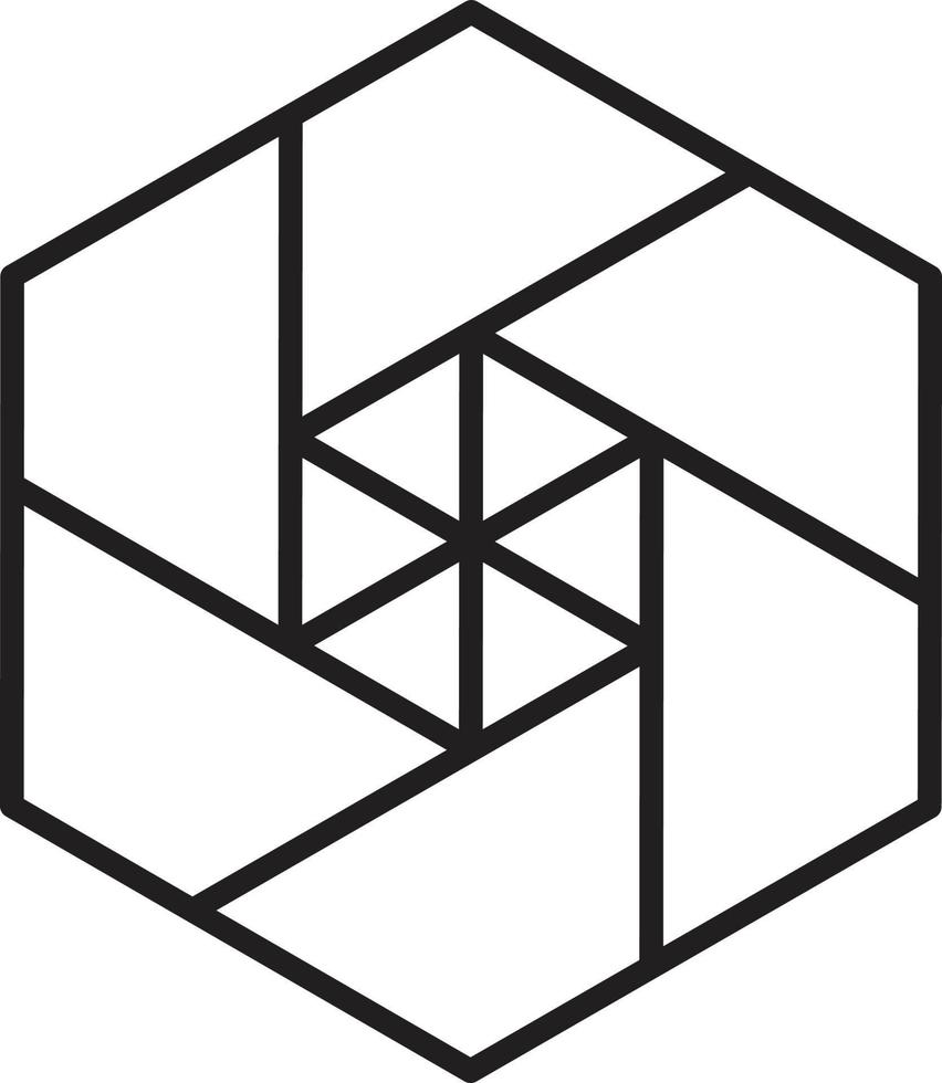 Abstract hexagon logo illustration in trendy and minimal style vector