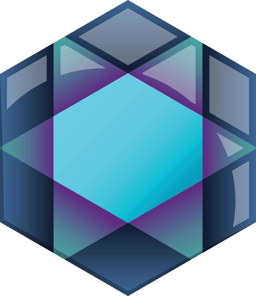 Abstract hexagon logo illustration in trendy and minimal style vector
