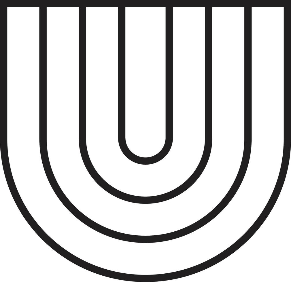 Abstract letter U logo illustration in trendy and minimal style vector