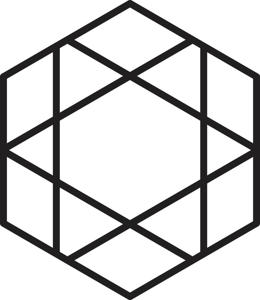 Abstract hexagon logo illustration in trendy and minimal style vector