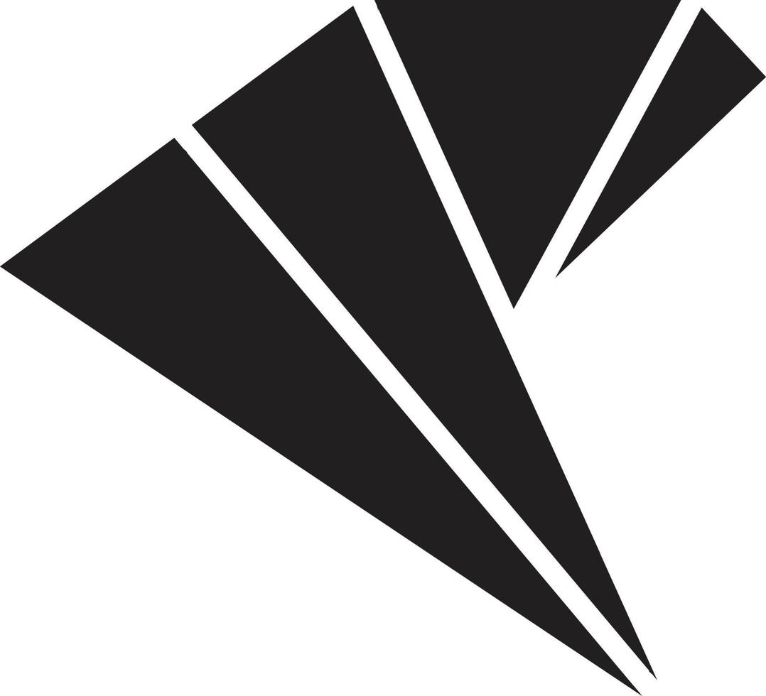 ilustración de logotipo de triángulo doblado abstracto en estilo moderno y minimalista vector