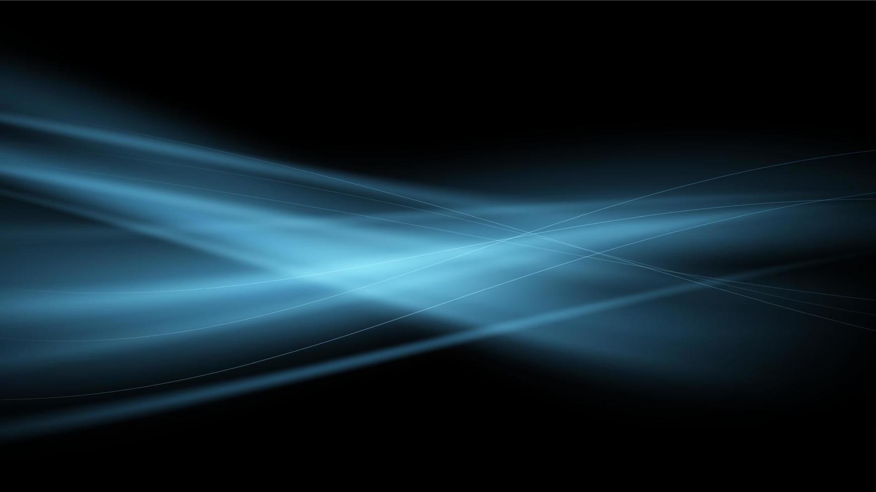 Vector abstract background with blue streams of air on a black background. Blue magic flame. Luminous wave.