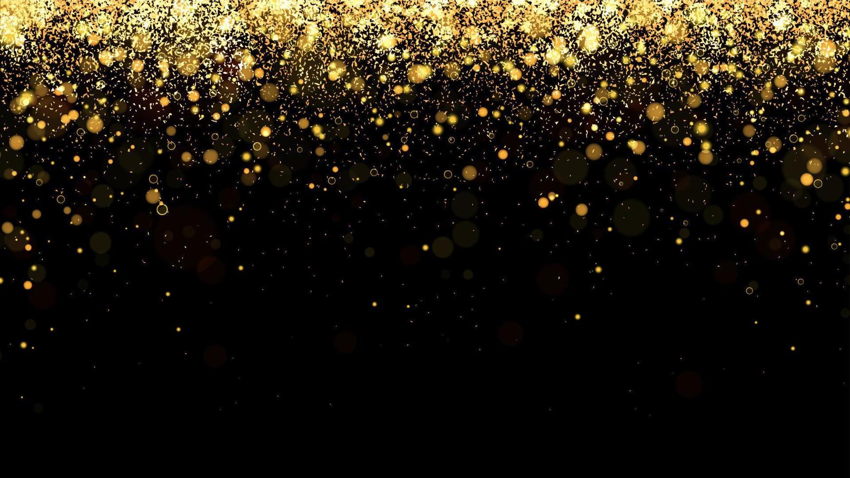 Festive vector background with gold glitter and confetti for christmas