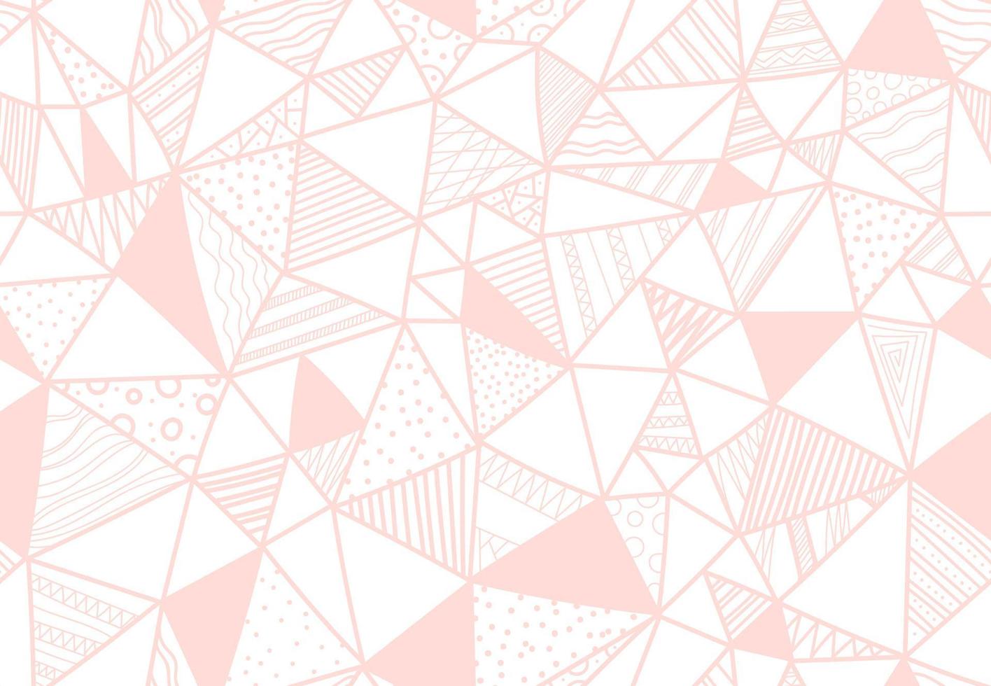 Hand drawn seamless doodle vector pattern with triangles and textures. Fabric or backdrop illustration.