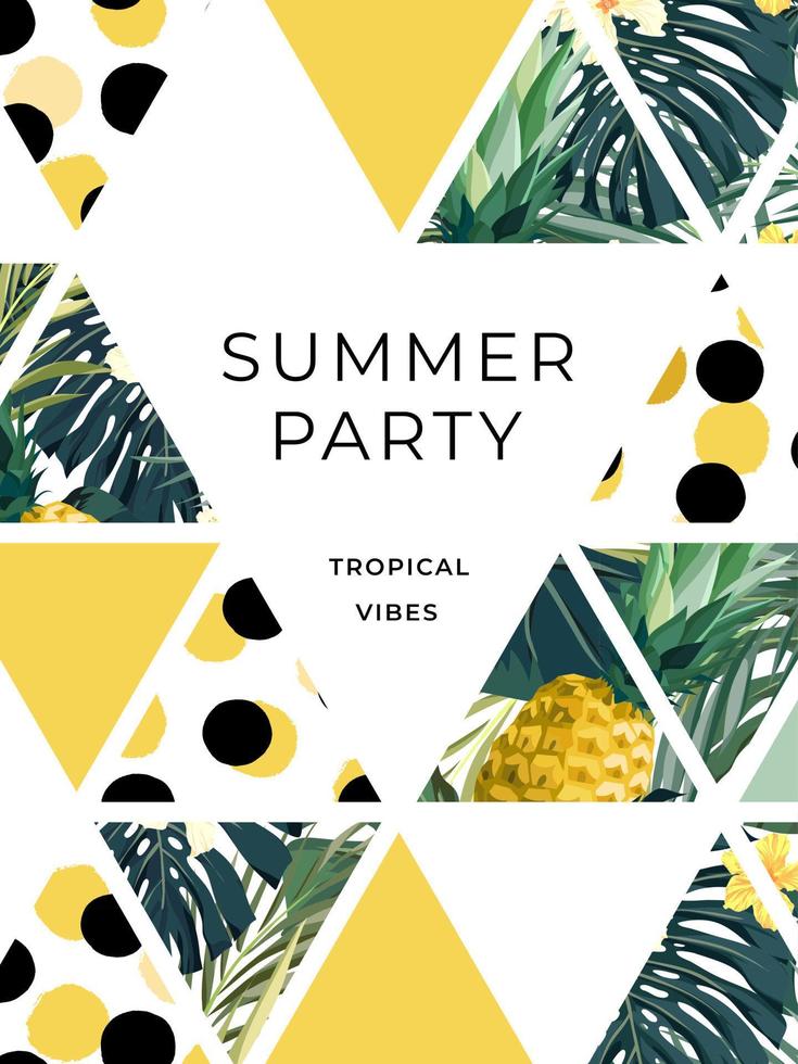 Summer flyer with palm leaves vector