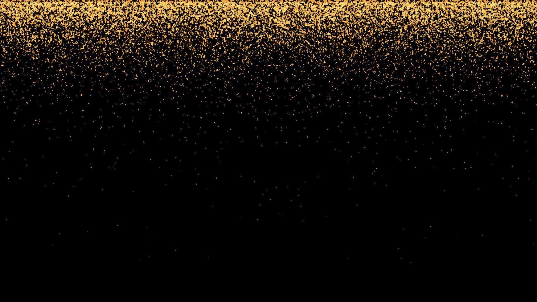 fondo de vector festivo con brillo dorado y confeti para la celebración de navidad. fondo negro con partículas doradas brillantes.