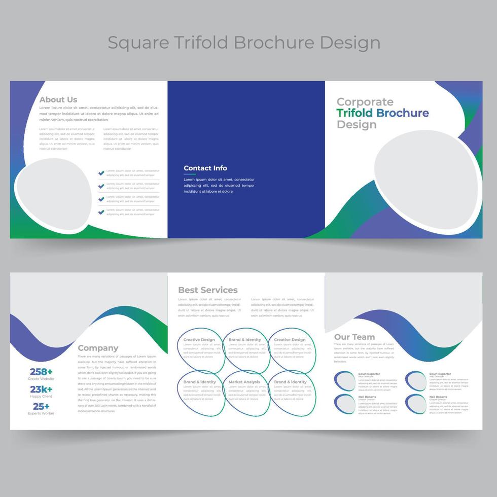 Square Trifold Brochure vector