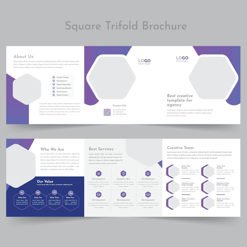 Square Trifold Brochure vector