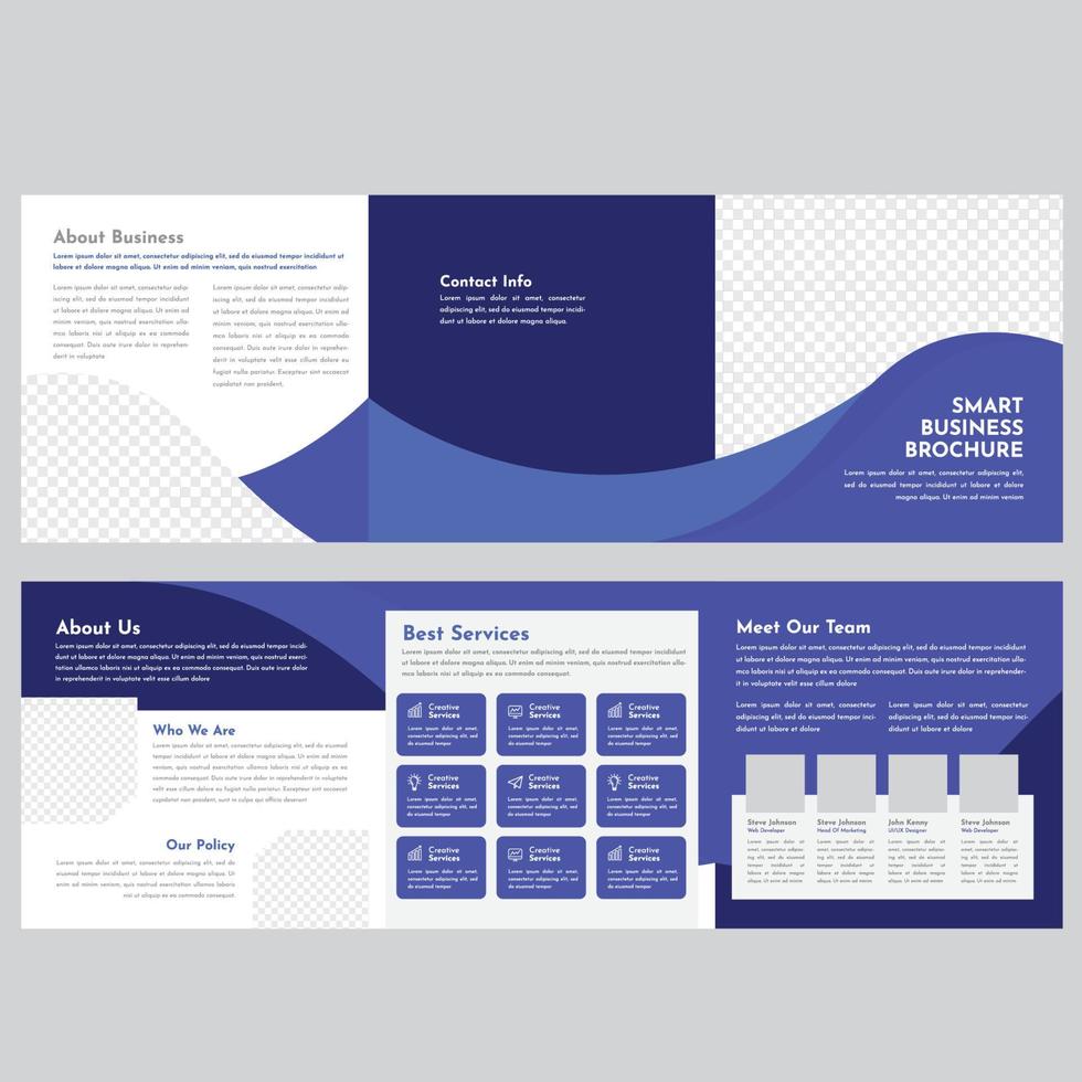 Square Trifold Brochure vector
