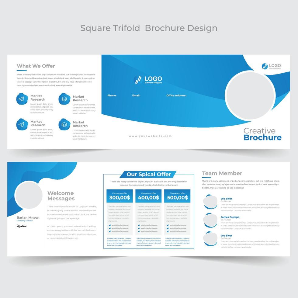 Squire Tri-Fold Brochure Template vector