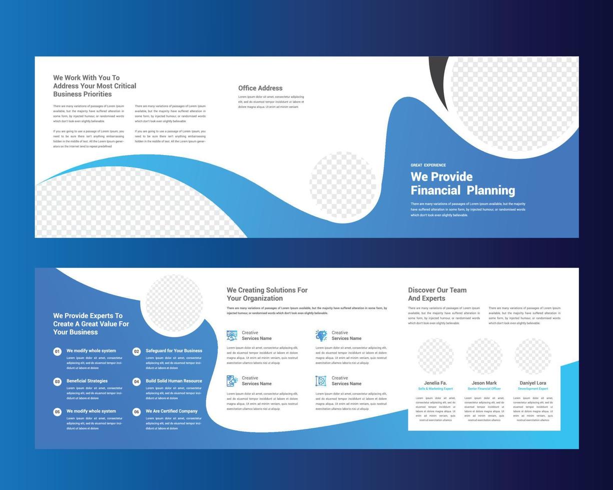 Square Trifold Brochure vector