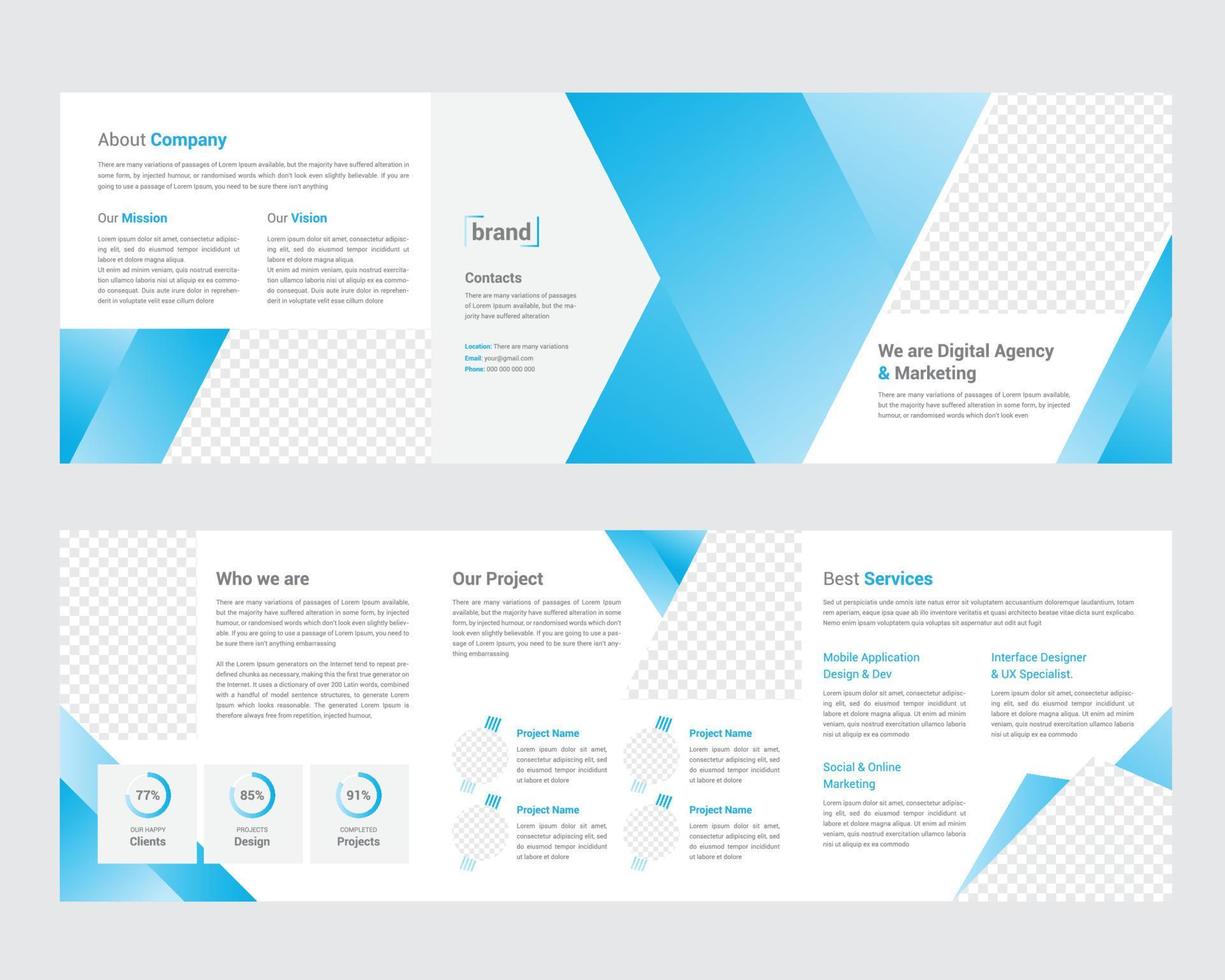 Squire Tri-Fold Brochure Template vector