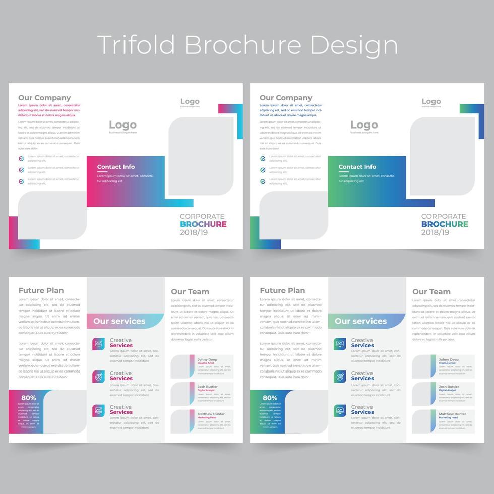 folleto tríptico corporativo vector