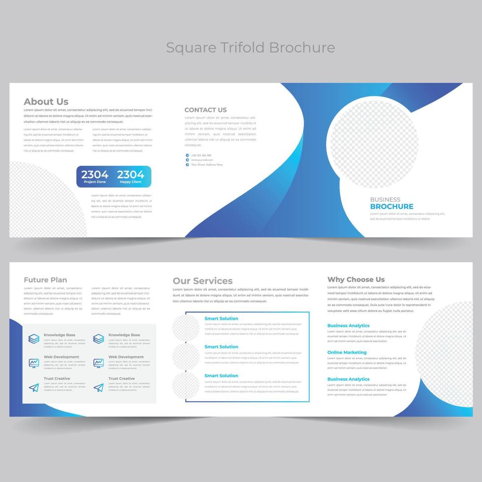 Square Trifold Brochure vector