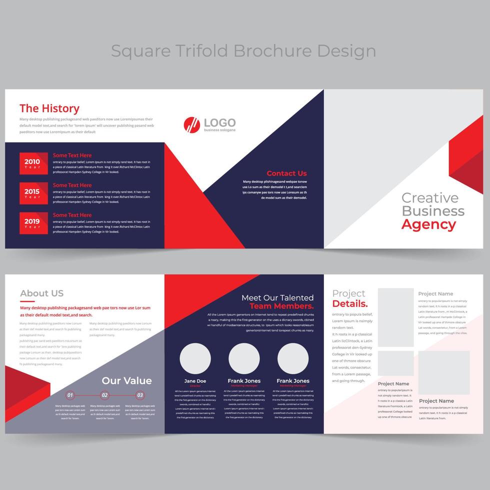 Square Trifold Brochure vector