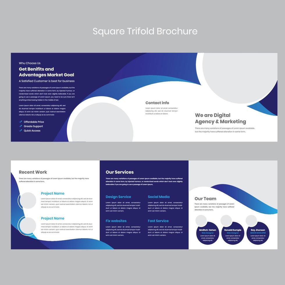Squire Tri-Fold Brochure Template vector