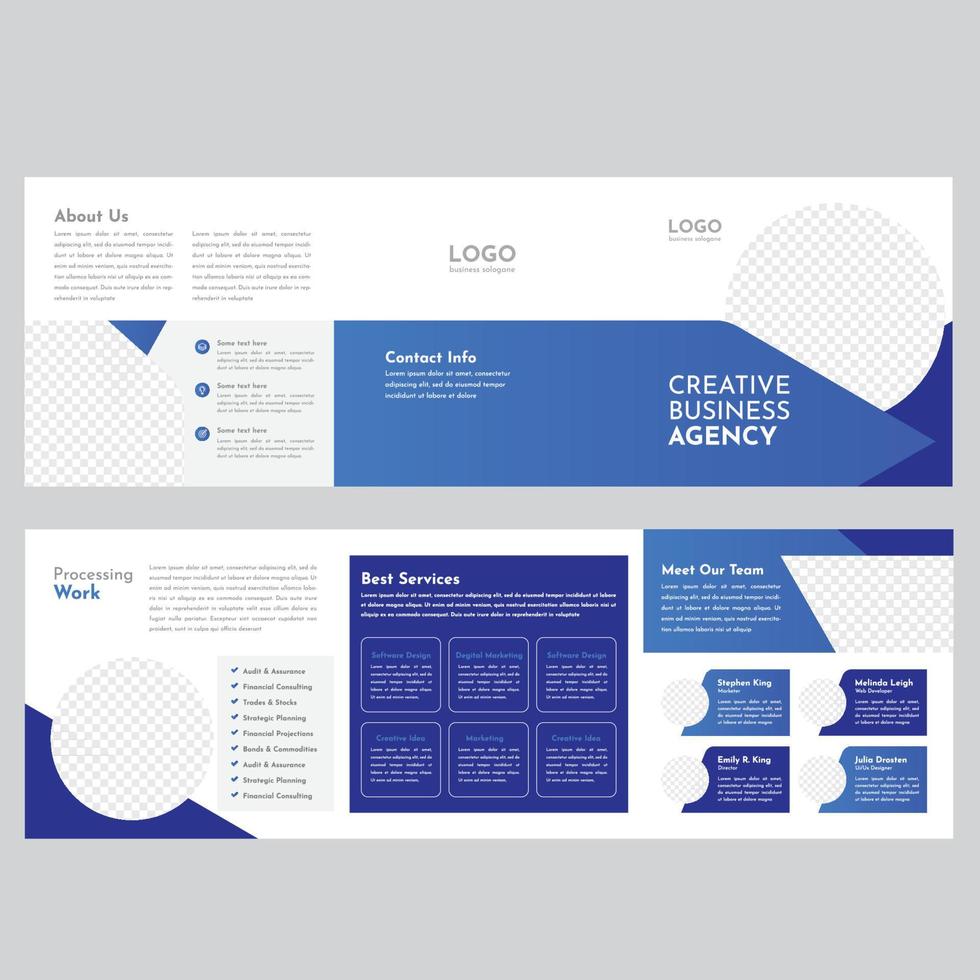 Square Trifold Brochure vector