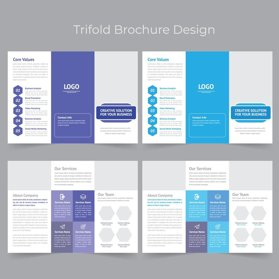 folleto tríptico corporativo vector