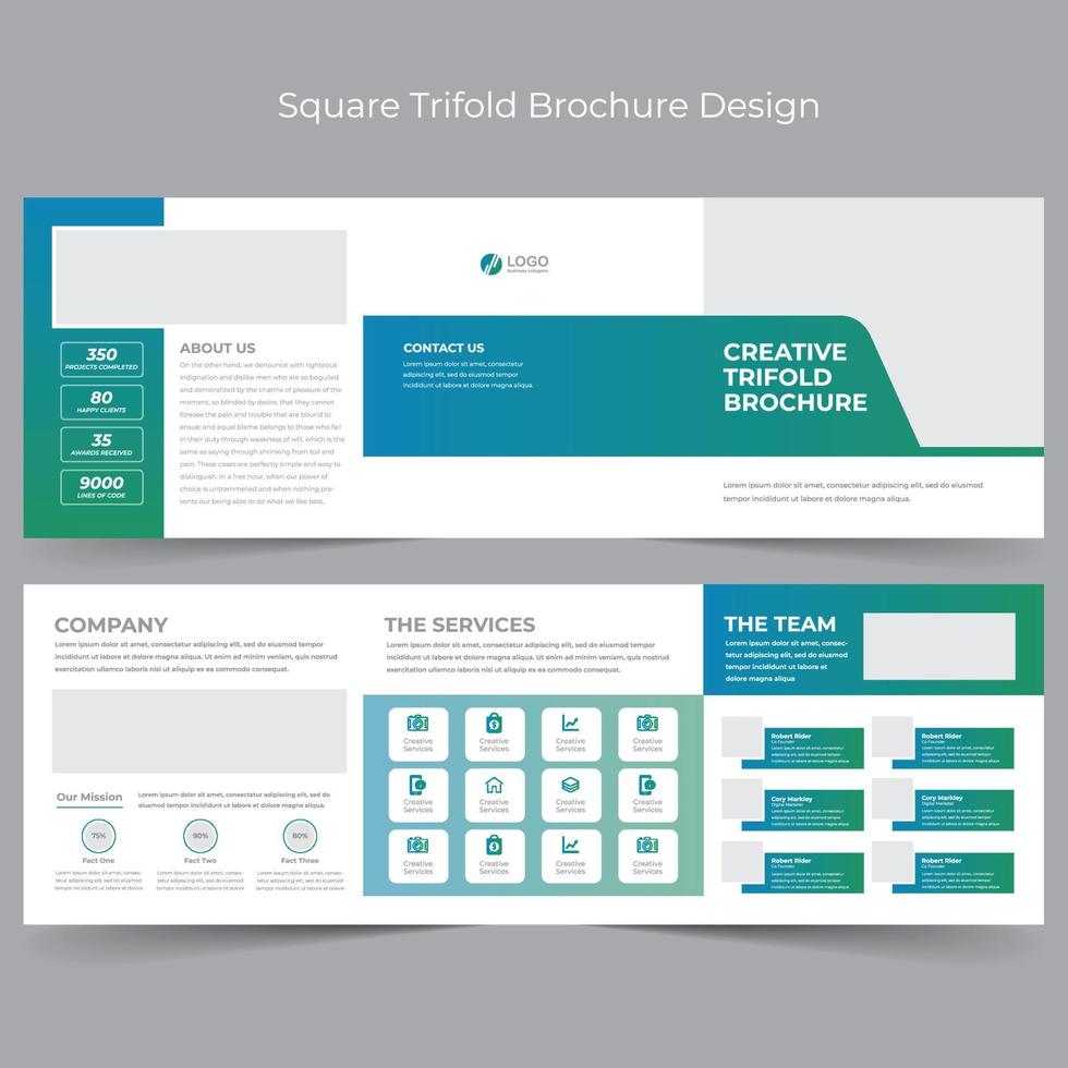 Square Trifold Brochure vector