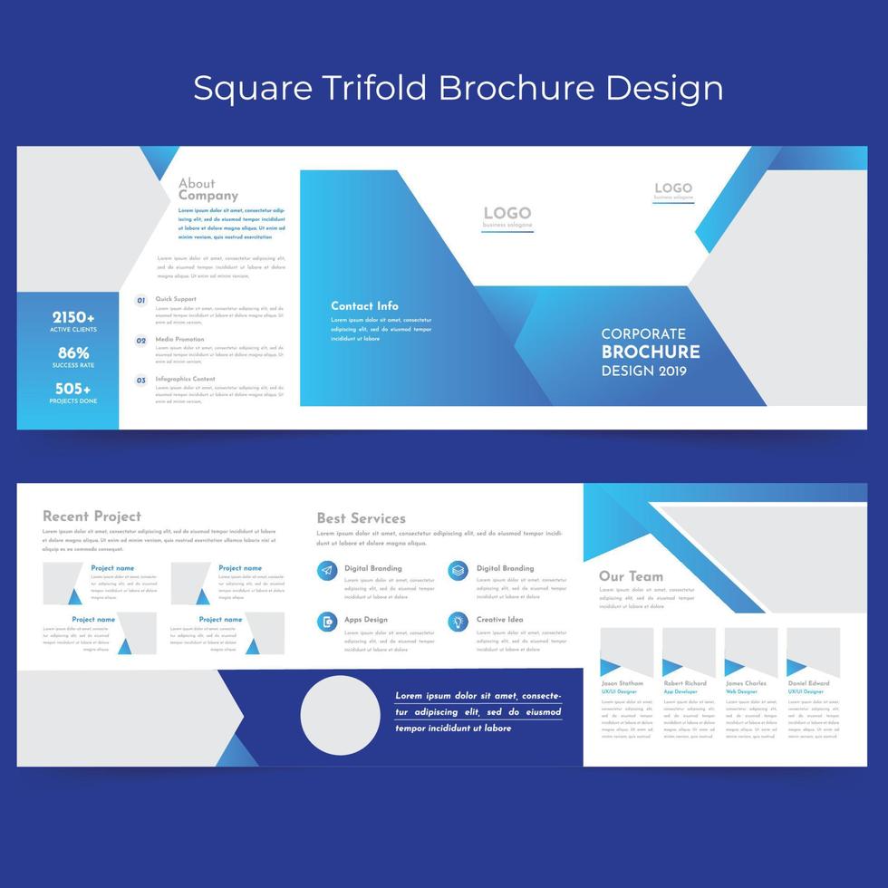 Square Trifold Brochure vector