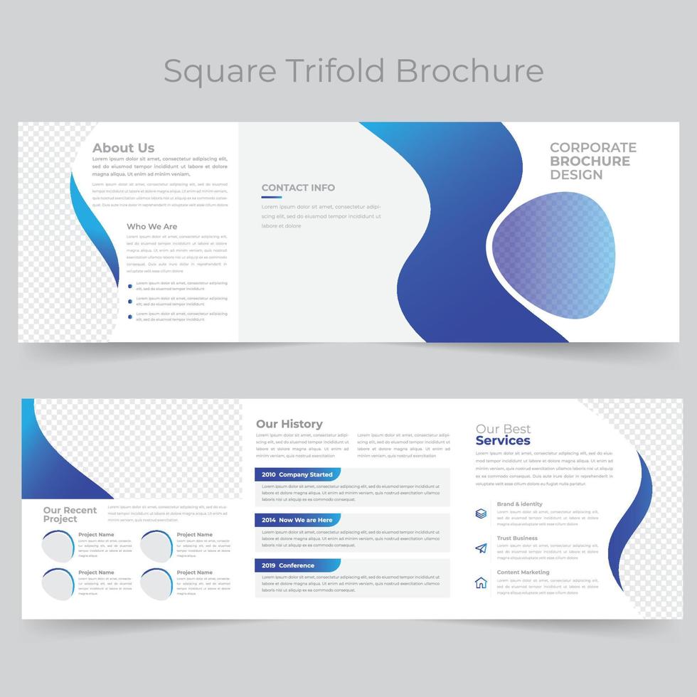 Square Trifold Brochure vector