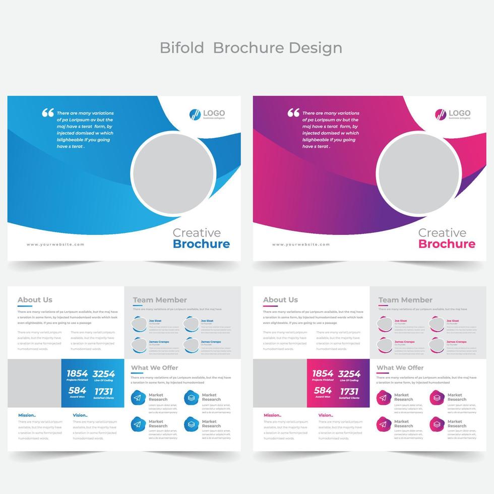 plantilla de folleto bifold vector