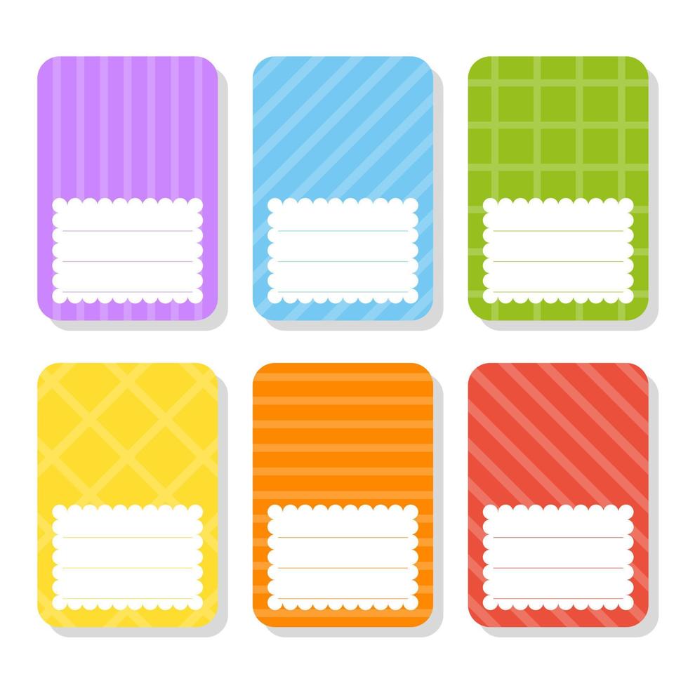 Gift tags. For holidays with space for your text. Bright stickers. Rectangular label. Color vector isolated illustration.