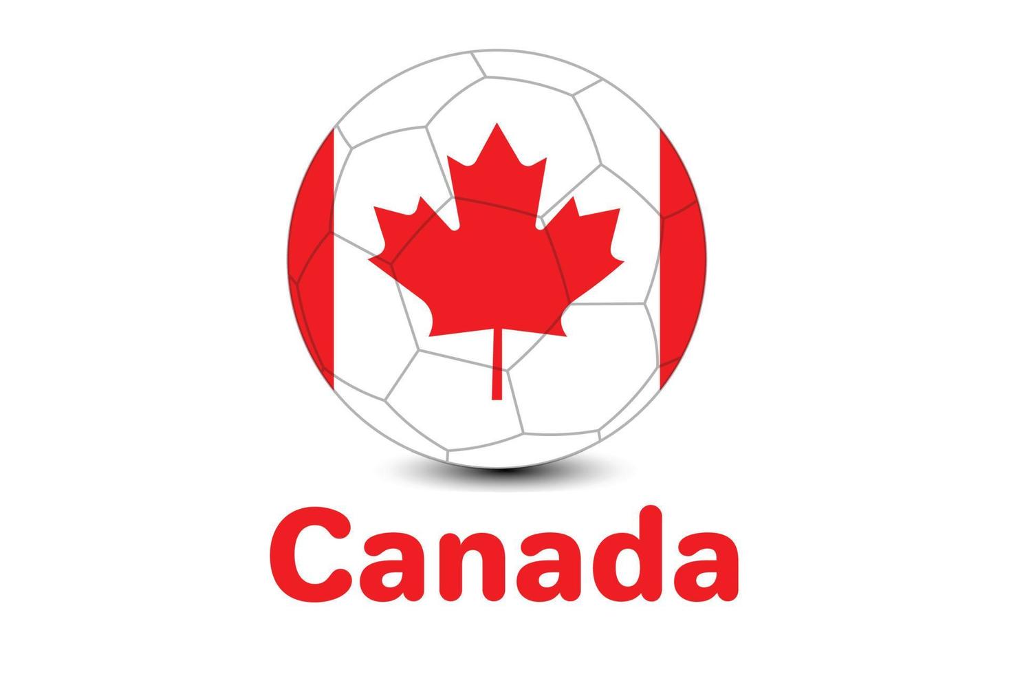 copa mundial de fútbol fifa con bandera de canadá. qatar world cup 2022. ilustración de la bandera de canadá. vector