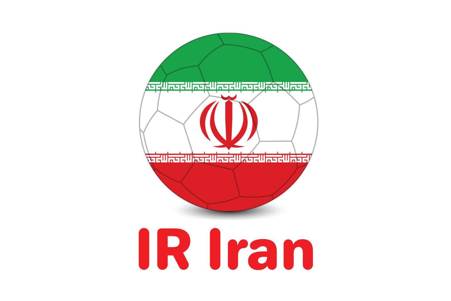 FIFA Worldcup 2022 Iran Flag with football illustration vector